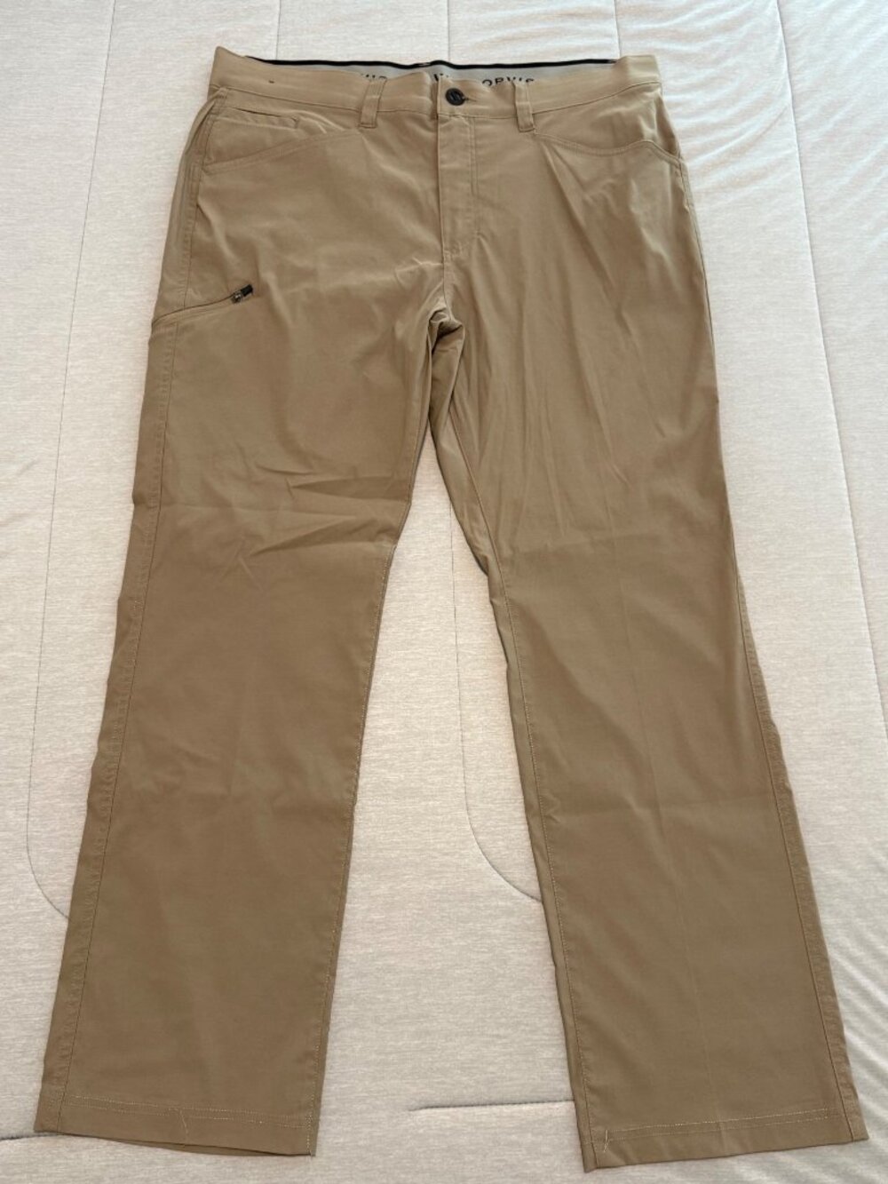 Orvis Tech Pants Mens 36x30 Beige/khaki Water Repellent 2 Way Stretch Travel Hik